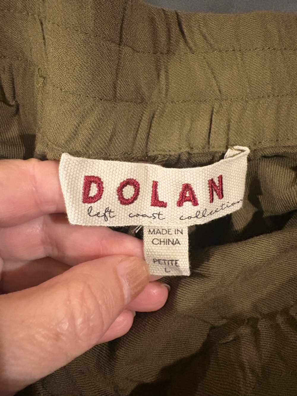 Anthropologie Dolan  Laser Cutout Joggers pants olive green sz LP PL - Picture 4 of 6
